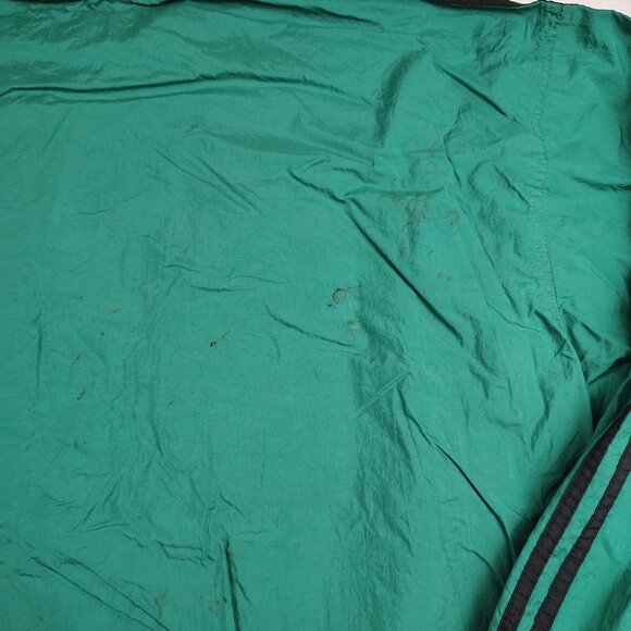 VTG 90's Adidas Windbreaker Jacket Mens XL Green Pullover 3 Stripes - Picture 7 of 11